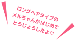 ロングヘアタイプのメルちゃんがはじめてとうじょうしたよ